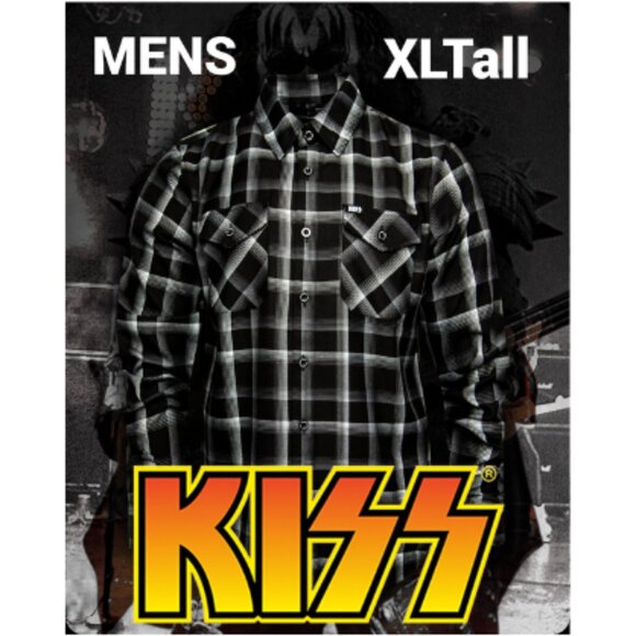 DIXXON x KISS- DRESSED TO KILL- Collab Limited Edition Flannel - Men's XL Tall